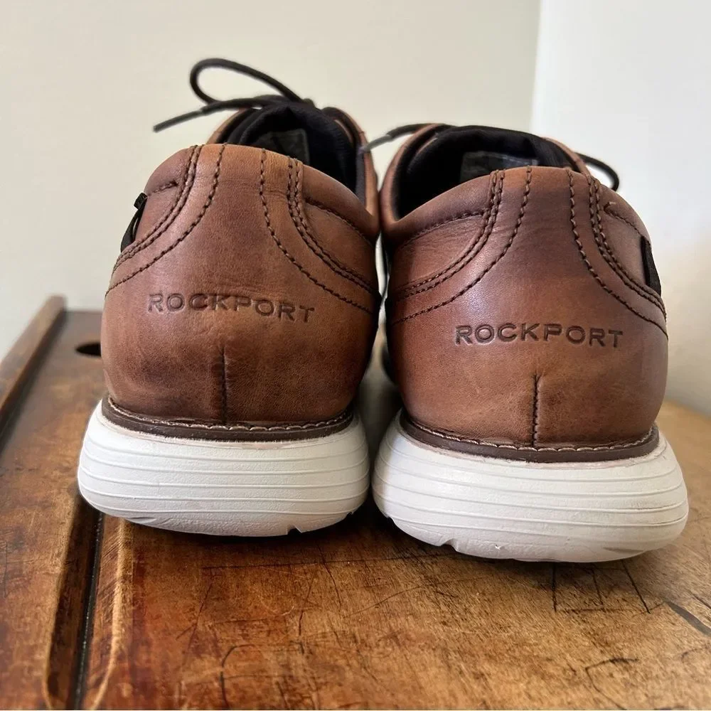 Rockport Men’s 12 Brown Leather Garett Wingtip Derby Shoes CH4305 Professional